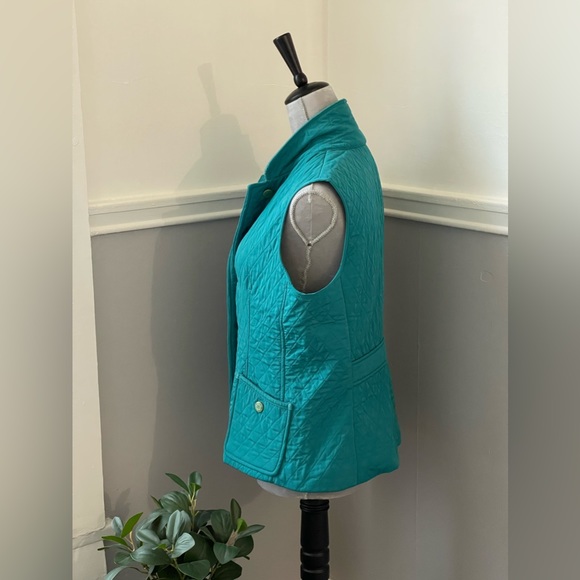 Talbots Quilted Teal Vest - Picture 3 of 11